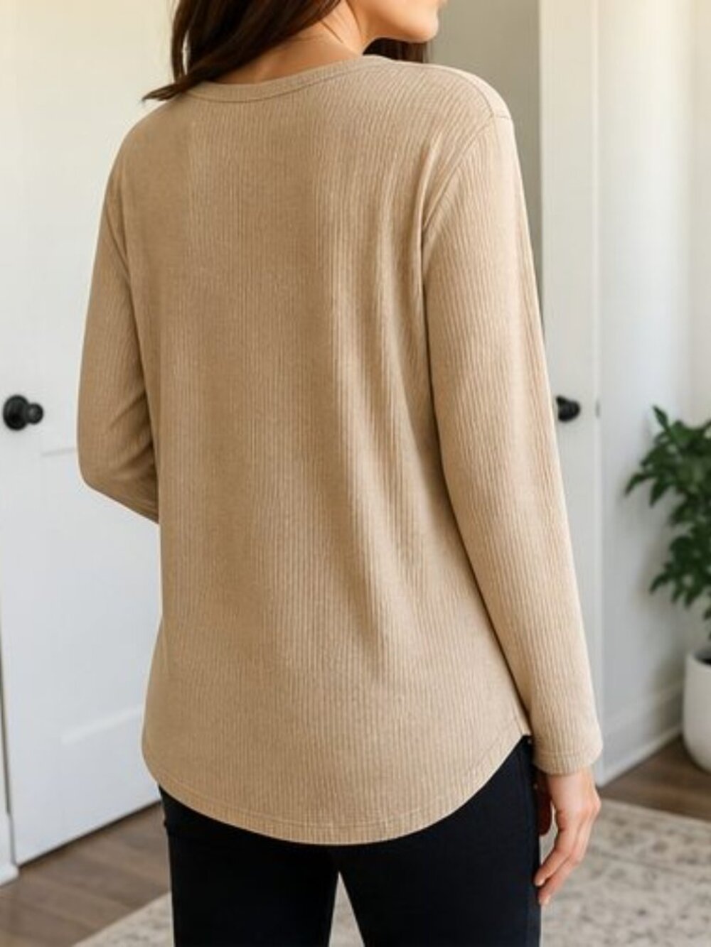 Camel Ruffle Blouse - Picture 3 of 6